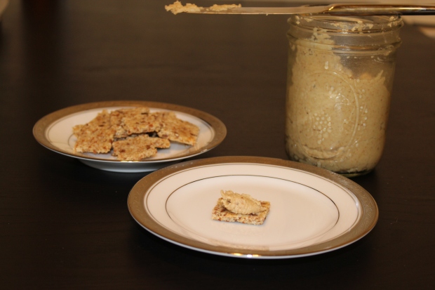 Crackers with homemade almond butter